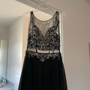 Dancing Queen Beaded Short Black Dress